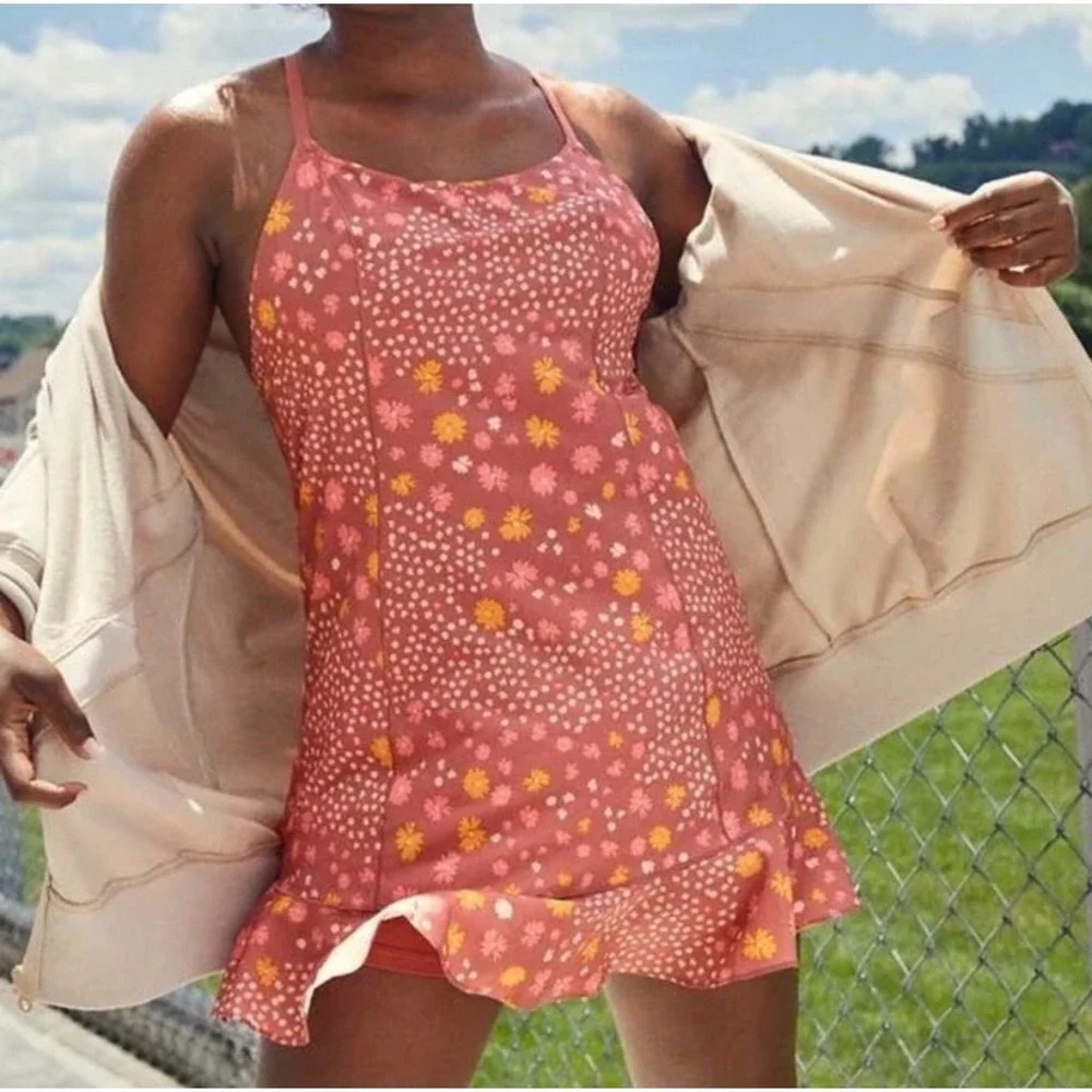 OFFLINE by Aerie Floral Rose Real Me Ruffle Exercise Dress with Shorts Medium - Picture 1 of 9